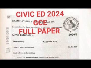 2024 GCE CIVIC EDUCATION FULL PAPER SOLVED 🔥🔥👀😱😍 ✅