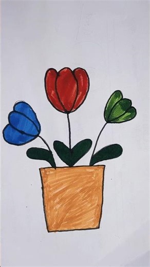 how to draw a flower pot 🪴🥀🌿😱#art #easy #drawing #shortvideo 🤩