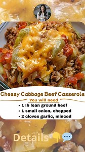 69K views · 476 reactions | Cheesy Cabbage & Beef Casserole 燎塞 This comforting, hearty casserole is a family favorite—featuring tender cabbage, seasoned ground beef, and gooey cheddar cheese, all baked together in one delicious dish! | Recipes sophia | Facebook