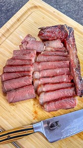What's your verdict on this dry brined strip steak? After dry brining for 24 hours, I cooked this SRF strip steak on the Traeger Ironwood using a reverse sear method. The steak finished at around 140° which was higher than I usually go. I also found it to be tasty but very salty.🥩 #stripsteak #steaknight #drybrine #cookingtips #grilling #traegernation #meatermade #beefitswhatsfordinner #reelsfacebook #meatsweats #thisjewcanque | This Jew Can Que