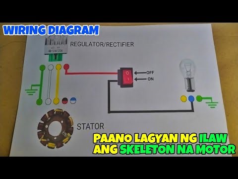 PAANO MAG LAGAY NG ILAW SA SKELETON NA MOTOR | (WIRING DIAGRAM)