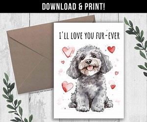 DIGITAL DOWNLOAD Silver Cockapoo Dog Valentines Card, Funny Cockapoo Anniversary Card, Dog Mom Love Card From Dog, Gray Cockapoo Dog Lover - Etsy Canada