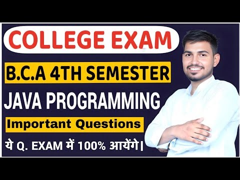 JAVA Programming BCA 4th Semester Important Questions | JHUNJHUNU EDUCATION |