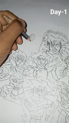 Day-1of drawing dragon ball poster..