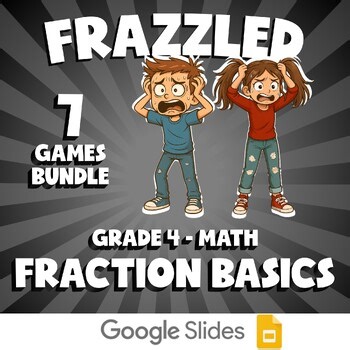 7 FRAZZLED Math Games - Fraction Basics - Grade 4 No Prep Review