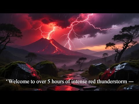 “Epic Red Thunderstorm with Flashing Lightning ⚡ 5 Hours 4K Live Wallpaper & Relaxing Background”