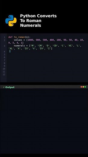 Python Converts To Roman Numerals #pythonshorts