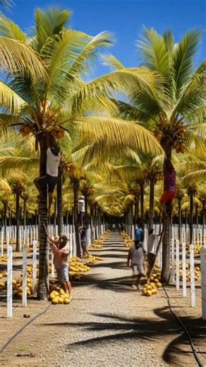 farmers harvesting coconut fruits in #shortsfeed #farmingtraditions #coconutcultivation #love #farm
