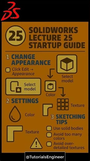 SOLIDWORKS #LECTURE 25 BEGINNER: #solidworks #eduction #3D #Drawing #academy @TutorialsEngineer