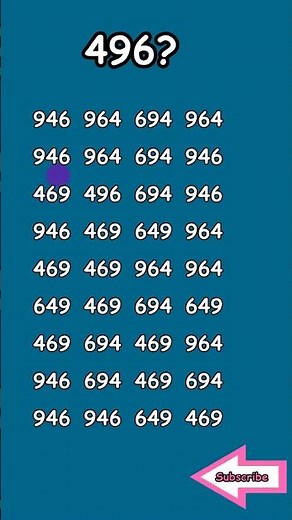 "Can You Find 496 in This Number Puzzle Challenge? | Brain Teaser Game"