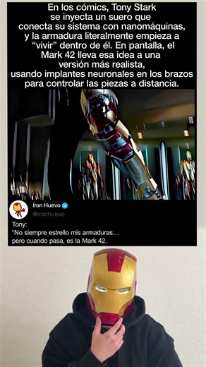 En Iron Man 3 (2013), Tony creó el Mark 42 — su primer traje totalmente modular.