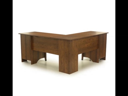 Watch Sauder Carson Forge Corner Computer Desk, Washington Cherry finish on Amazon Live