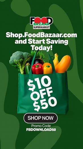 🔥 BIG Savings Alert! $10 OFF $50 coupon from Food Bazaar! Hurry, this limited-time deal is valid ONLY online at shop.foodbazaar.com! Come shop with us, stock up on your favorite groceries and treats, and make the most of your savings! 🛍️ Offer Details: 📍 Participating Stores: Piscataway & Carlstadt 💰 Minimum Purchase: $50 📲 Redeem online ONLY: shop.foodbazaar.com 🎉 Use promo code: FBDOWNLOAD50 | Food Bazaar Supermarket