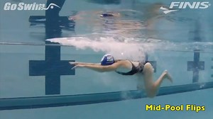 Mid-pool flips are a great way to improve the speed of your turns. Take these to a new level by using them in a relay! #swimming #freestyle #workout #fitness https://www.goswim.tv/lessons/1374-turns-mid-pool-flips | GoSwim.tv