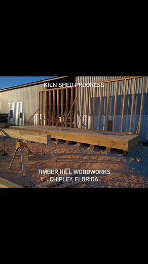 Making progress on the kiln shed! We’re excited to be offering kiln dried lumber in the near future! #sawmill #kilndriedlumber #drykiln | Timber Hill Woodworks