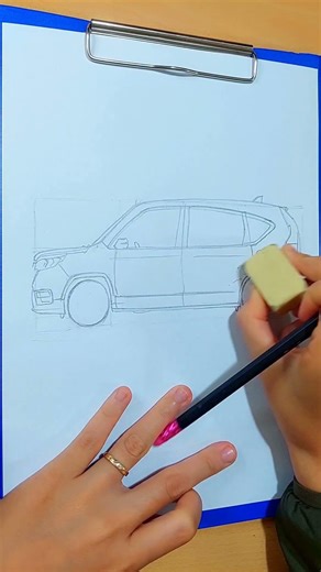 How to Draw a Honda CR-V SUV Side View | Easy Car Drawing Tutorial #shorts