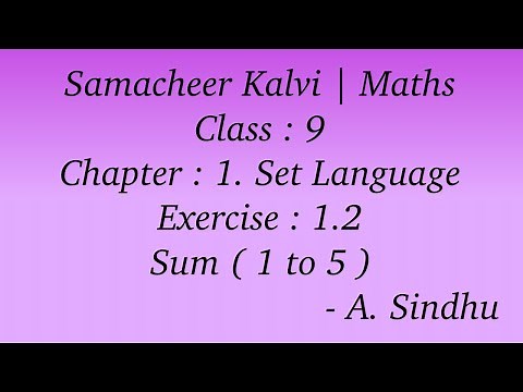 9th Maths Samacheer | Chapter 1 | Set Language | Exercise 1.2 | Sum ( 1 to 5 )