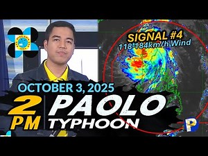 Bagyong PAOLO Signal #4 na, Bahagyang Humina Habang Tinatahak ang Ifugao