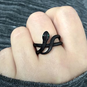 Snake Ring,snake Ring With Emerald CZ Eye, Serpent Ring, Snake Ring ,snake Jewelry, Gothic Jewelry, Snake Jewelry,black Snake Ring - Etsy