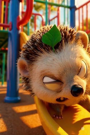 Hedgehog Screams on Slide 🦔😱 | Funniest Face Ever! 🤣