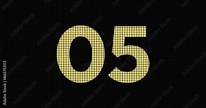 Digit Countdown Animation 4K in digital blocks style, background. 10 seconds countdown loop animation