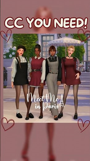 Sims 4 CC YOU NEED 🤍 Meet Me in Paris Collection by LiyahSim | Romantic CAS Fashion