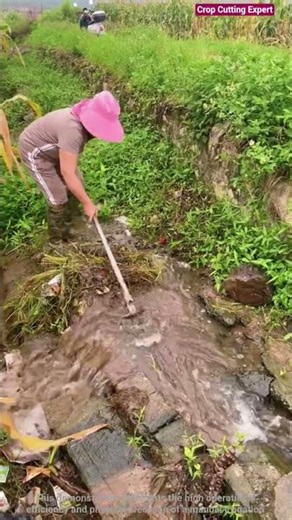 🚰⛏️ Satisfying Manual Irrigation Ditch Cleaning and Water Canal Clearing Method