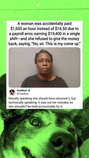 A woman was accidentally paid $1,650 an hour instead of $16.50 due to a payroll error, earning