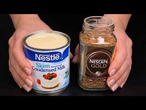 I found TREASURE! MIX Condensed milk with coffee! A simple, quick, and very tasty dessert!