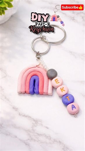 Crafting Adorable Clay Keychains at Home!🖇️ #diy #diykeychain #craft #diycrafts #homemade