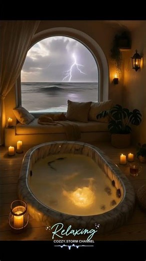 Storm Outside, Peace Inside 🌧️ | ASMR Spa Vibes with Cat & Rain Sounds