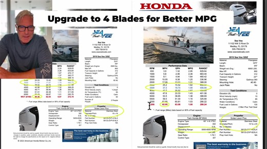 Honda's V8 350 engine Solar Lexis Plus? 4-blade propeller is the move for performance, efficiency, and speed—tested & approved! #Honda #MarineEngine #BoatLife #Performance #FuelEfficiency