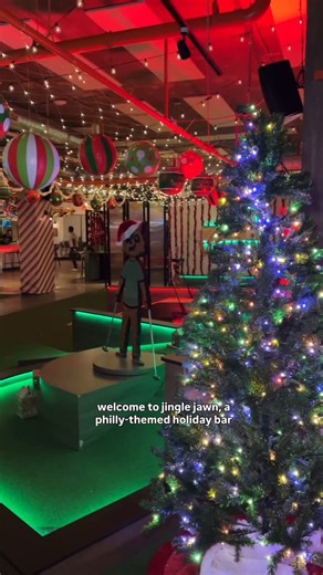 First look at the Jingle Jawn now open at @liberteegrounds 🎅✨ Book your spot via our link in bio @phlbucketlist ⬅️ to play mini golf, sip on cocktails and capture Philly's holiday magic with friends. Your ticket includes: ⛳ 9-hole mini golf course 🍸 Welcome drink (non-alcoholic option available) 🎁 Custom Jingle Jawn branded glassware 🍽️ Access to the dining room and other games (before or after your tee time) Tag who you’d take to celebrate the season 🎄#phlbucketlist #philly | Philadelphia 