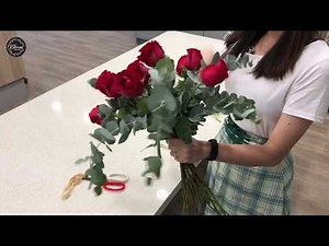 How to make a Handtied Rose Bouquet Tutorial || Flower Arrangement Tutorial || 螺旋花腳手綁玫瑰花束 || 花藝教學