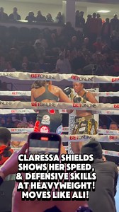 Claressa Shields shows her skills at heavyweight! Shields moves like Ali! 🤯 At 175 pounds Shields power and speed is impressive! #boxing #boxingnews #ClaressaShields | Sayyid McKinney