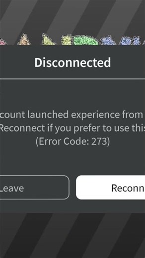 error code:273 but I didn't have another acc...