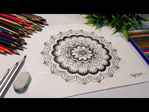 Rangoli Drawing / How To Draw Rangoli on Paper / Rangoli Pencil Drawing .