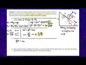 Rolling Object on an Incline - AP Physics C - Rotation #6