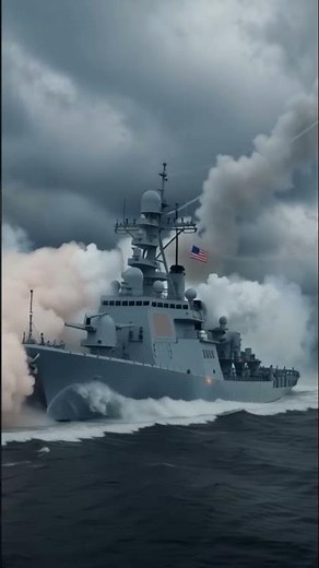 Naval Missile Duel – Warships Clash with Explosive Firepower Cinematic Battle Scene