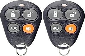 KeylessOption Keyless Entry Remote Starter Car Key Fob Alarm for Aftermarket Viper Automate EZSDEI474V 474V (Pack of 2)
