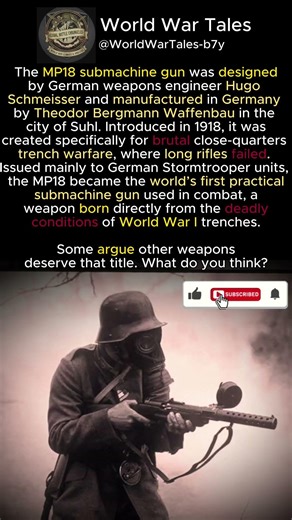 MP18: Germany’s Secret Weapon of 1918 🪖 #shorts