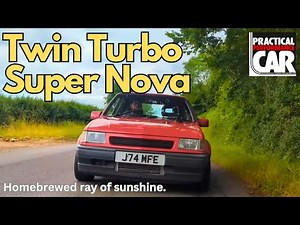 Twin turbo Vauxhall Nova tears up the lanes. Can we keep up? Barely.