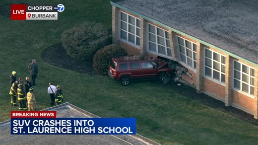 SUV slams into Burbank's St. Laurence High School; students shift to remote learning
