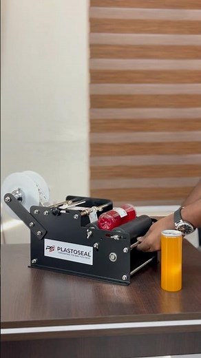Low Cost Round Bottle Labelling Machine | Manual Sticker Labelling Machine by Plastoseal #labelling