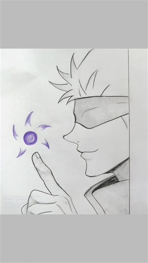 How to Draw Gojo Hollow Purple Attack (Side View) | Easy Anime Drawing Tutorial