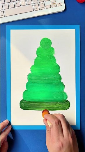 Easy Christmas Tree Painting for Kids! 🎨🎄 Simple Fingerprint Art Tutorial (Holiday Craft)