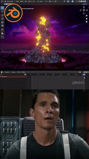 3D Explosion Created with Blender Geometry Nodes! 💥#viral #3danimation #blender3d #blendertutorial