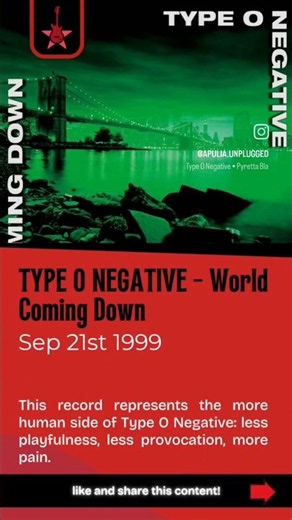 TYPE O NEGATIVE - World Coming Down (1999) #TypeONegative #WorldComingDown #GothicMetal