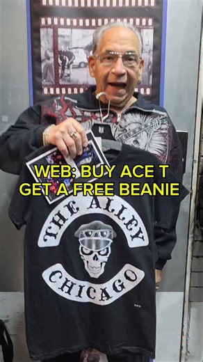 The Alley Store on Instagram: "WEB: Buy an Ace T, get a beanie for free Www.thealley.com if you freaking dare 🔥 https://bit.ly/FreeBeanieWithAceT #kiss #acefrehley #cbgb #choosechicago"