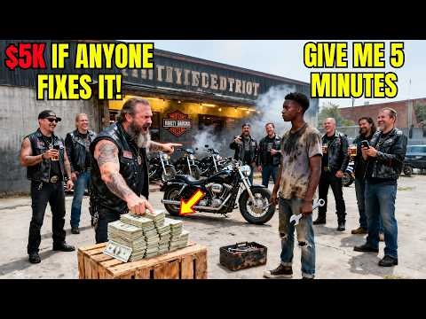 Hells Angels Bet $5N No One Can Fix Their Bike—Until an 18-Yr-Old Picks Up a Wrench "Give Me 5 Min"